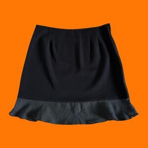 00's vintage black polka dot chiffon trim y2k skirt Size 11/12 Helene Blake